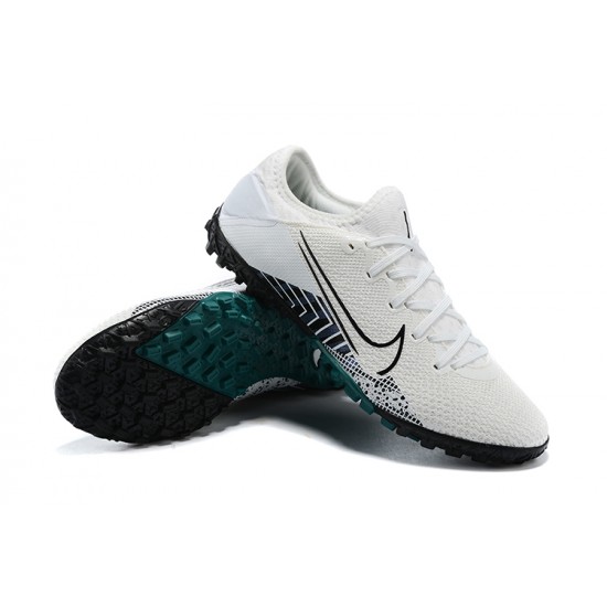 Nike Vapor 13 Pro TF White Green Black Low-top For Men Soccer Cleats