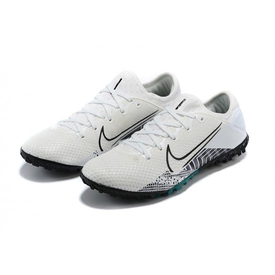 Nike Vapor 13 Pro TF White Green Black Low-top For Men Soccer Cleats