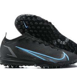 Nike Vapor 14 Academy TF Black Blue Low-top For Men Soccer Cleats 