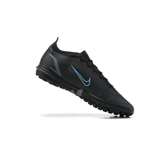 Nike Vapor 14 Academy TF Black Blue Low-top For Men Soccer Cleats 