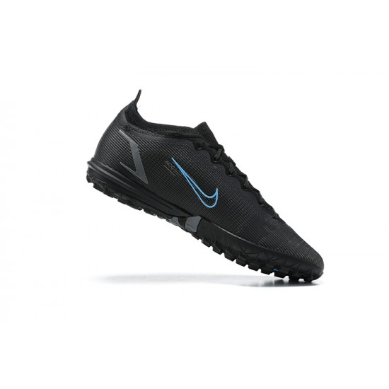 Nike Vapor 14 Academy TF Black Blue Low-top For Men Soccer Cleats