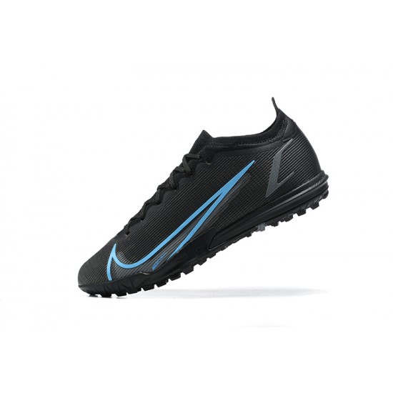 Nike Vapor 14 Academy TF Black Blue Low-top For Men Soccer Cleats 