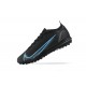 Nike Vapor 14 Academy TF Black Blue Low-top For Men Soccer Cleats