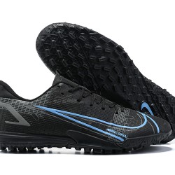 Nike Vapor 14 Academy TF Black White Blue Gray Low-top For Men Soccer Cleats 