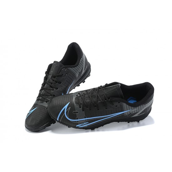 Nike Vapor 14 Academy TF Black White Blue Gray Low-top For Men Soccer Cleats 