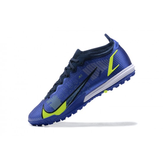 Nike Vapor 14 Academy TF Blue LightYellow Black White Low-top For Men Soccer Cleats 