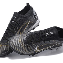 Nike Vapor 14 Academy TF Gray Black Gold White Low-top For Men Soccer Cleats 
