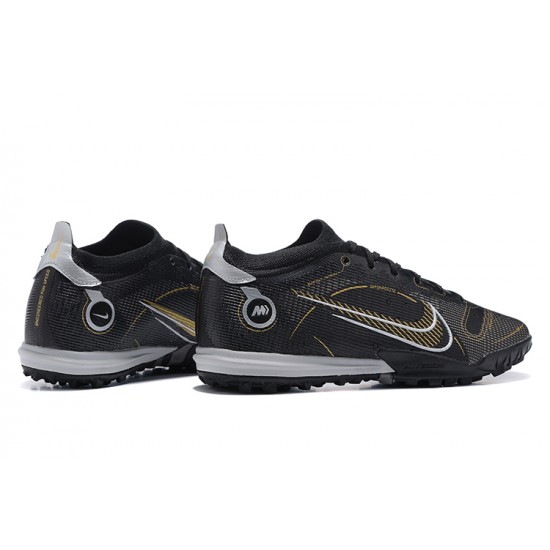 Nike Vapor 14 Academy TF Gray Black Gold White Low-top For Men Soccer Cleats