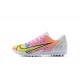 Nike Vapor 14 Academy TF White Pink Yellow Black Low-top For Men Soccer Cleats