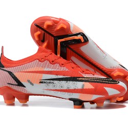 Nike Vapor 14 Elite CR7 FG Red Black White Low-top For Men Soccer Cleats 