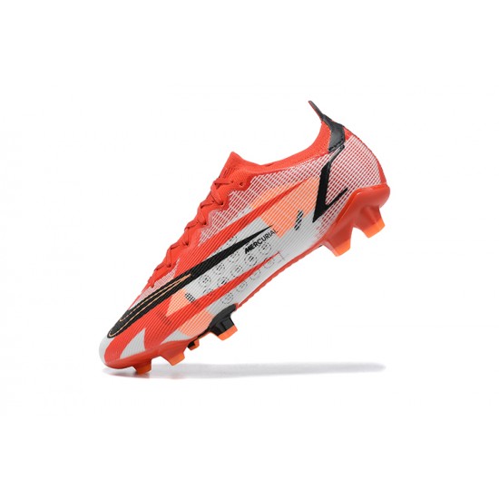 Nike Vapor 14 Elite CR7 FG Red Black White Low-top For Men Soccer Cleats