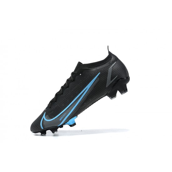 Nike Vapor 14 Elite FG Black Blue Low-top For Men Soccer Cleats