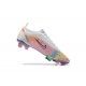 Nike Vapor 14 Elite FG White Yellow Pink Green Low-top For Men Soccer Cleats