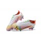 Nike Vapor 14 Elite FG White Yellow Pink Green Low-top For Men Soccer Cleats