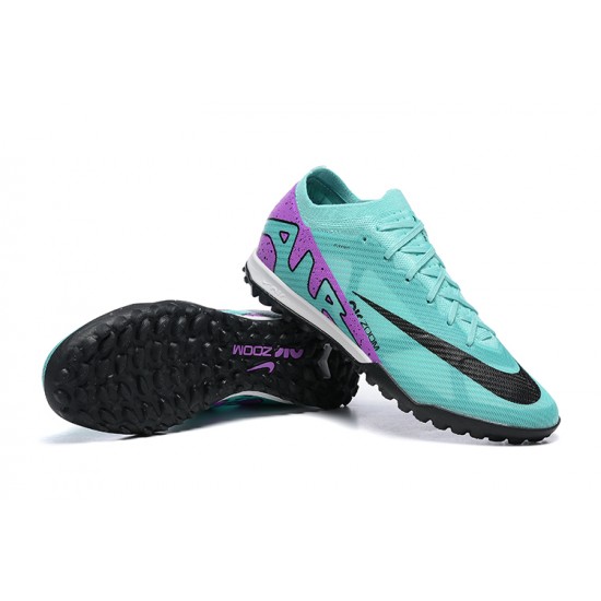 Nike Vapor 15 Academy TF LightGreen Purple Black For Men Low-top Soccer Cleats