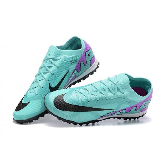 Nike Vapor 15 Academy TF LightGreen Purple Black For Men Low-top Soccer Cleats 