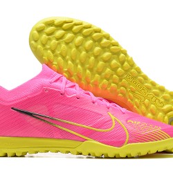 Nike Vapor 15 Academy TF Pink Yellow For Men Low-top Soccer Cleats 