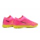 Nike Vapor 15 Academy TF Pink Yellow For Men Low-top Soccer Cleats 