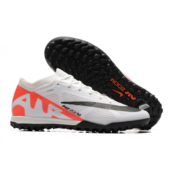 Nike Vapor 15 Academy TF White Black Orange For Men Low-top Soccer Cleats 