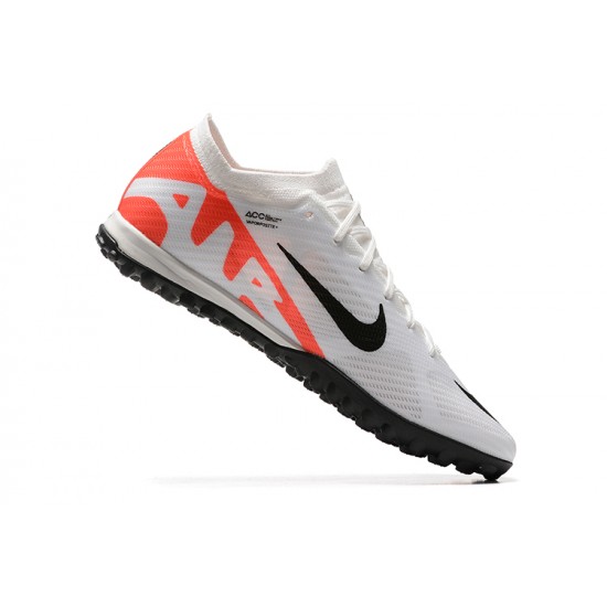 Nike Vapor 15 Academy TF White Black Orange For Men Low-top Soccer Cleats 