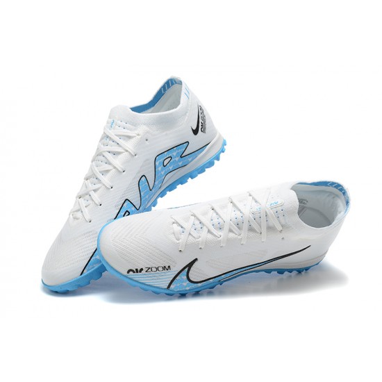 Nike Vapor 15 Academy TF White Blue Black For Men Low-top Soccer Cleats