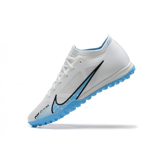 Nike Vapor 15 Academy TF White Blue Black For Men Low-top Soccer Cleats