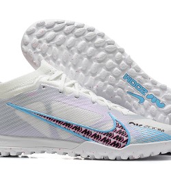 Nike Vapor 15 Academy TF White Pink Blue For Men Low-top Soccer Cleats 