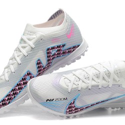 Nike Vapor 15 Academy TF White Pink Blue For Men Low-top Soccer Cleats 