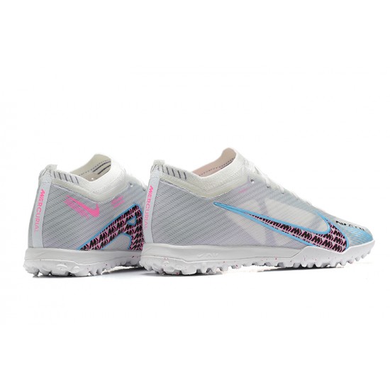 Nike Vapor 15 Academy TF White Pink Blue For Men Low-top Soccer Cleats 