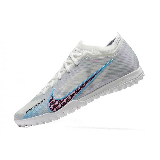 Nike Vapor 15 Academy TF White Pink Blue For Men Low-top Soccer Cleats