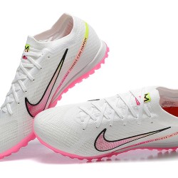 Nike Vapor 15 Academy TF White Pink Yellow For Men Low-top Soccer Cleats 