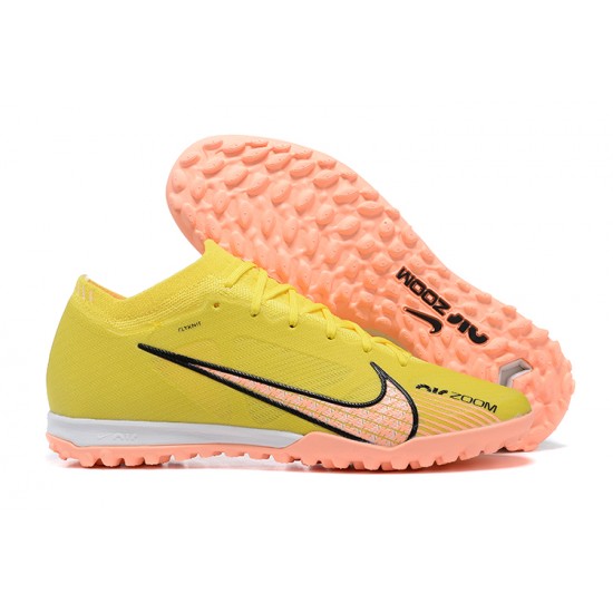 Nike Vapor 15 Academy TF Yellow Pink Black For Men Low-top Soccer Cleats