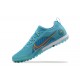 Nike Zoom Vapor 14 5 Pro TF LightBlue Orange White Low-top For Men Soccer Cleats 