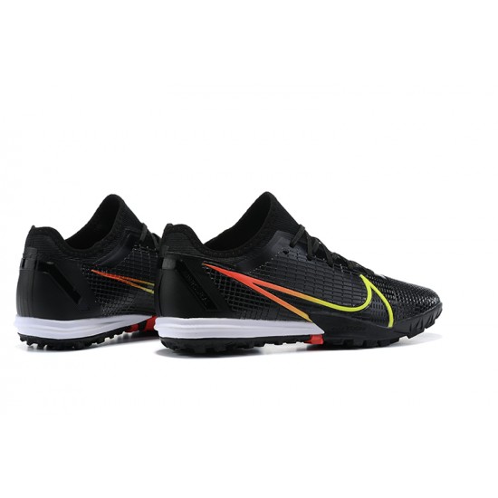 Nike Zoom Vapor 14 Pro TF Black Yellow Red White Low-top For Men Soccer Cleats