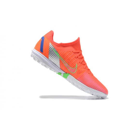 Nike Zoom Vapor 14 Pro TF Orange White Green Blue Low-top For Men Soccer Cleats