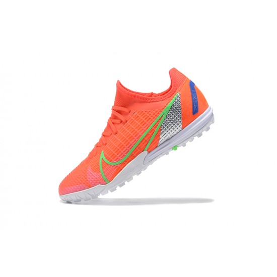 Nike Zoom Vapor 14 Pro TF Orange White Green Blue Low-top For Men Soccer Cleats