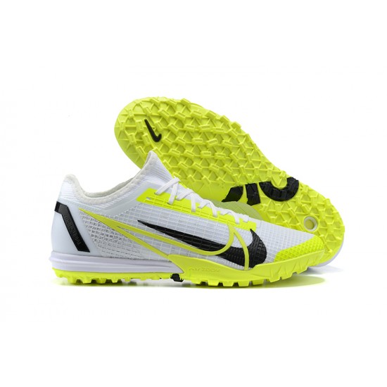 Nike Zoom Vapor 14 Pro TF White LightYellow Black Low-top For Men Soccer Cleats