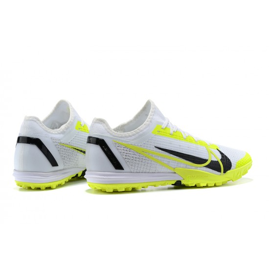 Nike Zoom Vapor 14 Pro TF White LightYellow Black Low-top For Men Soccer Cleats 