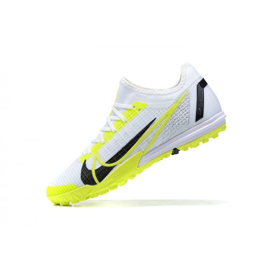 Nike Zoom Vapor 14 Pro TF White LightYellow Black Low-top For Men Soccer Cleats