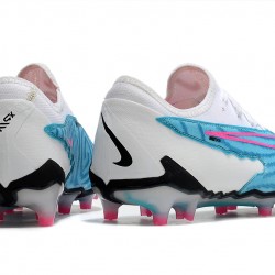 Nike Phantom GX Academy FG White Blue Pink Low-top Footballboots For Men 