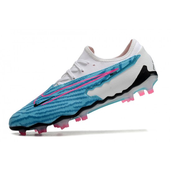 Nike Phantom GX Academy FG White Blue Pink Low-top Footballboots For Men