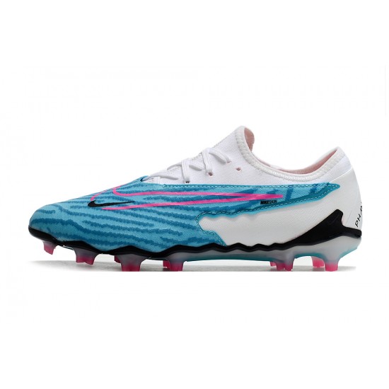 Nike Phantom GX Academy FG White Blue Pink Low-top Footballboots For Men