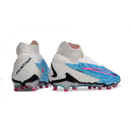 Nike Phantom GX Elite DF FG White Blue Pink Footballboots For Men