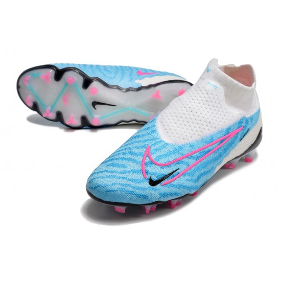 Nike Phantom GX Elite DF FG White Blue Pink Footballboots For Men