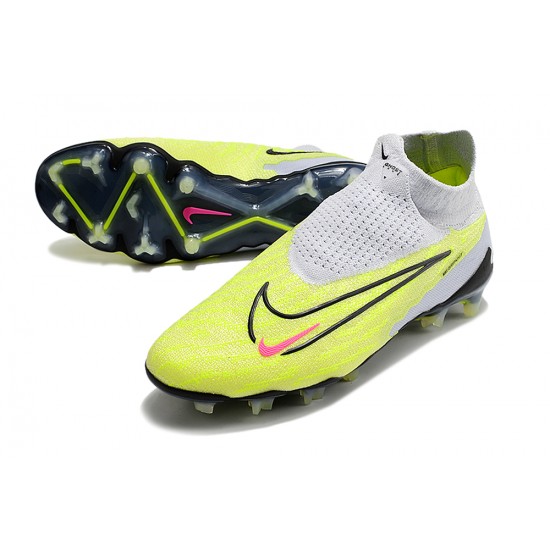 Nike Phantom GX Elite DF Link FG Black LightPurple Yellow Red High-top Footballboots For Men