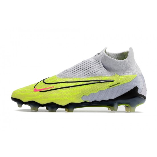 Nike Phantom GX Elite DF Link FG Black LightPurple Yellow Red High-top Footballboots For Men