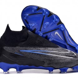 Nike Phantom GX Elite DF Link FG Black White Blue High-top Footballboots For Men 