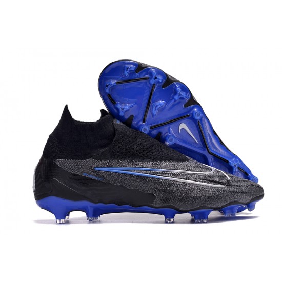 Nike Phantom GX Elite DF Link FG Black White Blue High-top Footballboots For Men