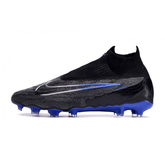 Nike Phantom GX Elite DF Link FG Black White Blue High-top Footballboots For Men