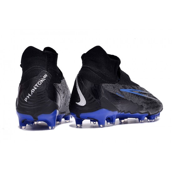 Nike Phantom GX Elite DF Link FG Black White Blue High-top Footballboots For Men